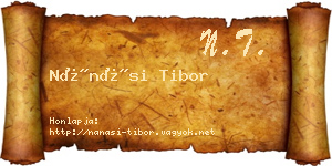 Nánási Tibor névjegykártya